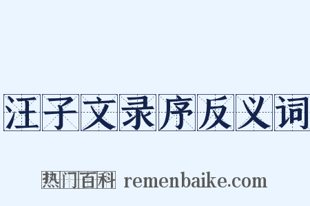 汪子文录序反义词是什么意思的图片
